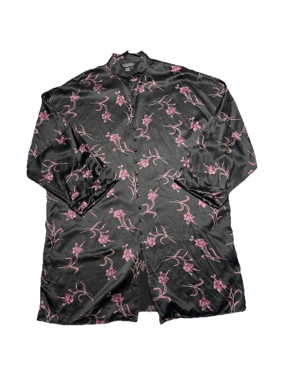 The J. Peterman Company Women's Size XL Vintage Kimono Dress 100% Silk Nightgown - Picture 4 of 8